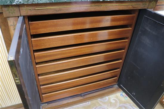 A Regency style brass inset rosewood cabinet w.190cm